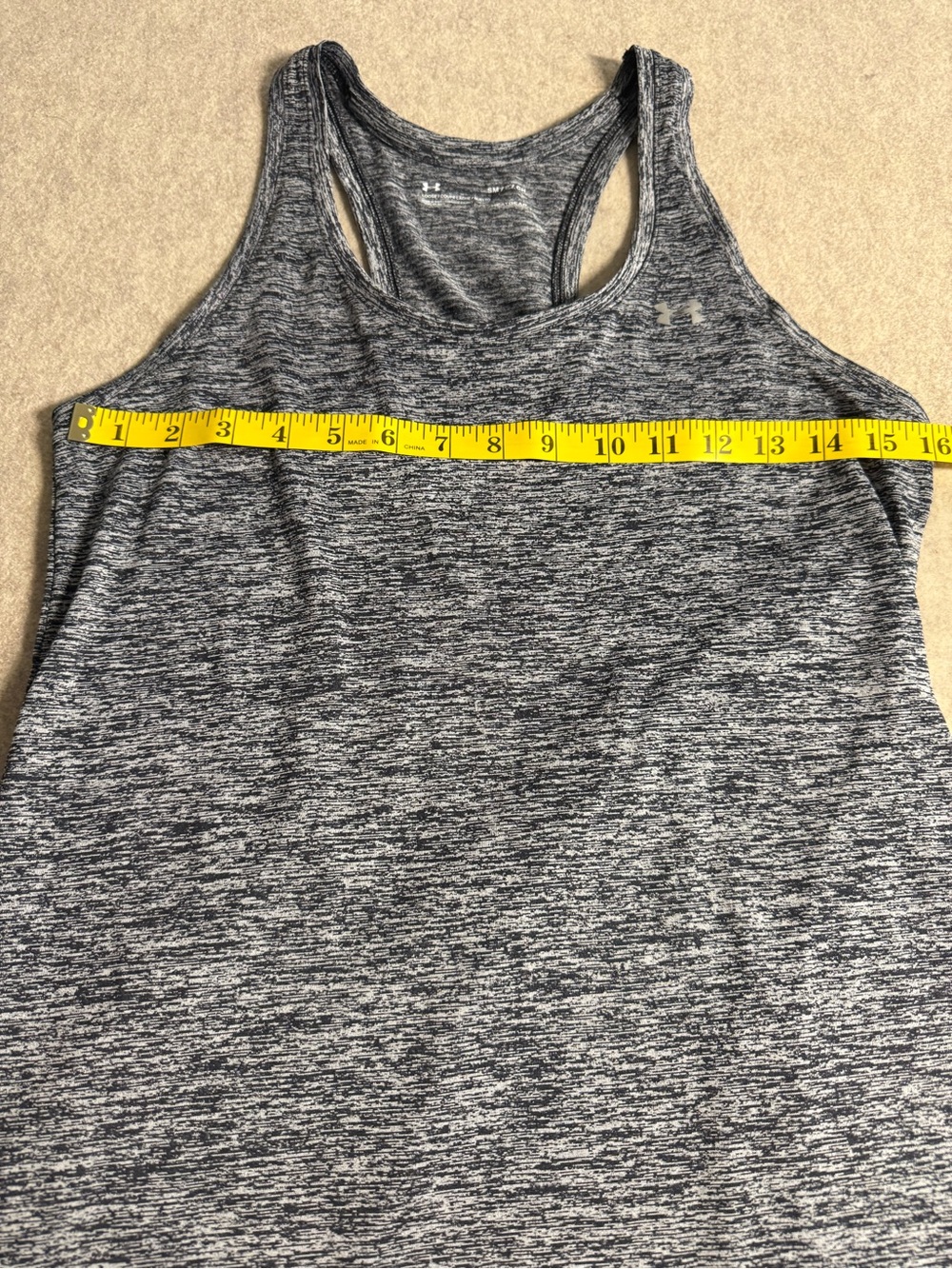 Under Armour Women's Heather Charcoal Racerback Tank - Picture 5 of 8